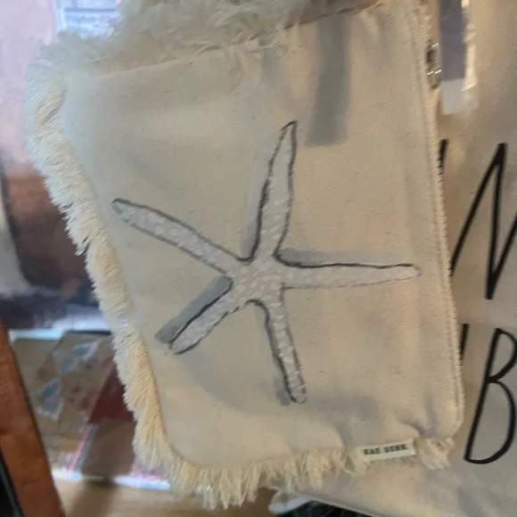 🆕 Rae Dunn SUMMER VIBES Fryed Edge 3 in 1 Tassel Beach Tote Bag - Picture 6 of 17